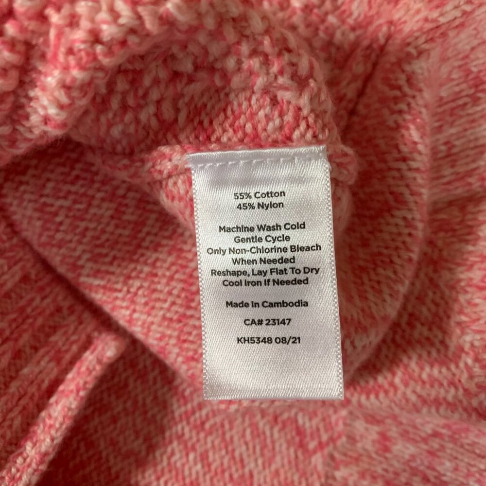 Talbots Honeycomb Cable Knit Women's Medium Pink Mock Neck Pullover Sweater EUC - Picture 5 of 15